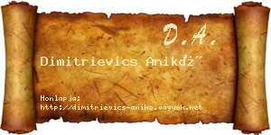 Dimitrievics Anikó névjegykártya